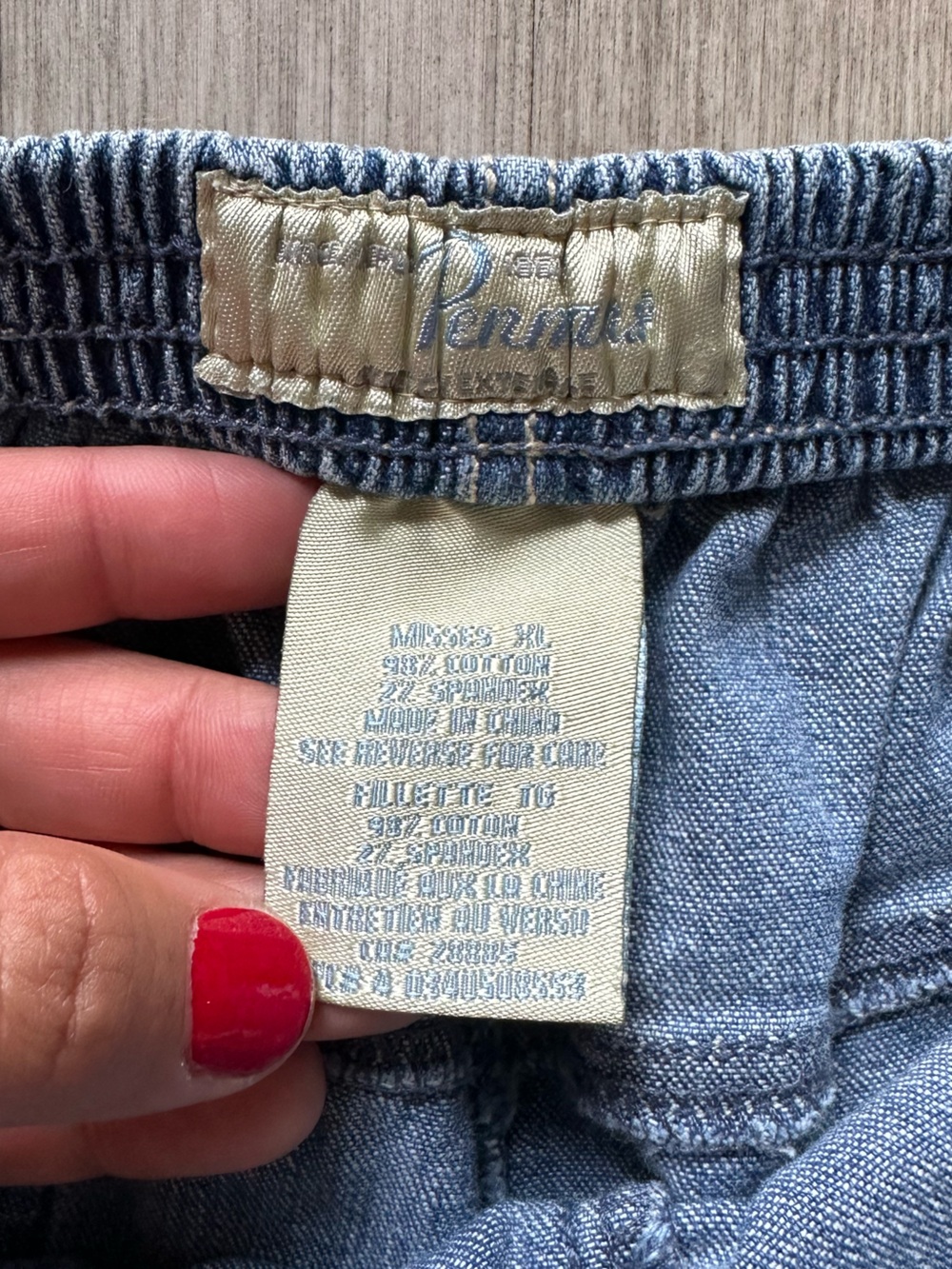 Penmans Vintage Denim Shorts Elastic-Waist Super High Rise 6 inches Size XL - Picture 2 of 6